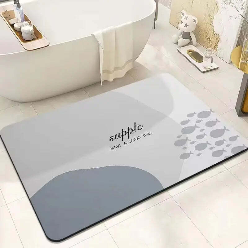 Image of Diatomite anti-slip water-absorbent bath mat for home decoration