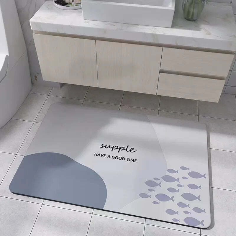 Image of Diatomite anti-slip water-absorbent bath mat for home decoration