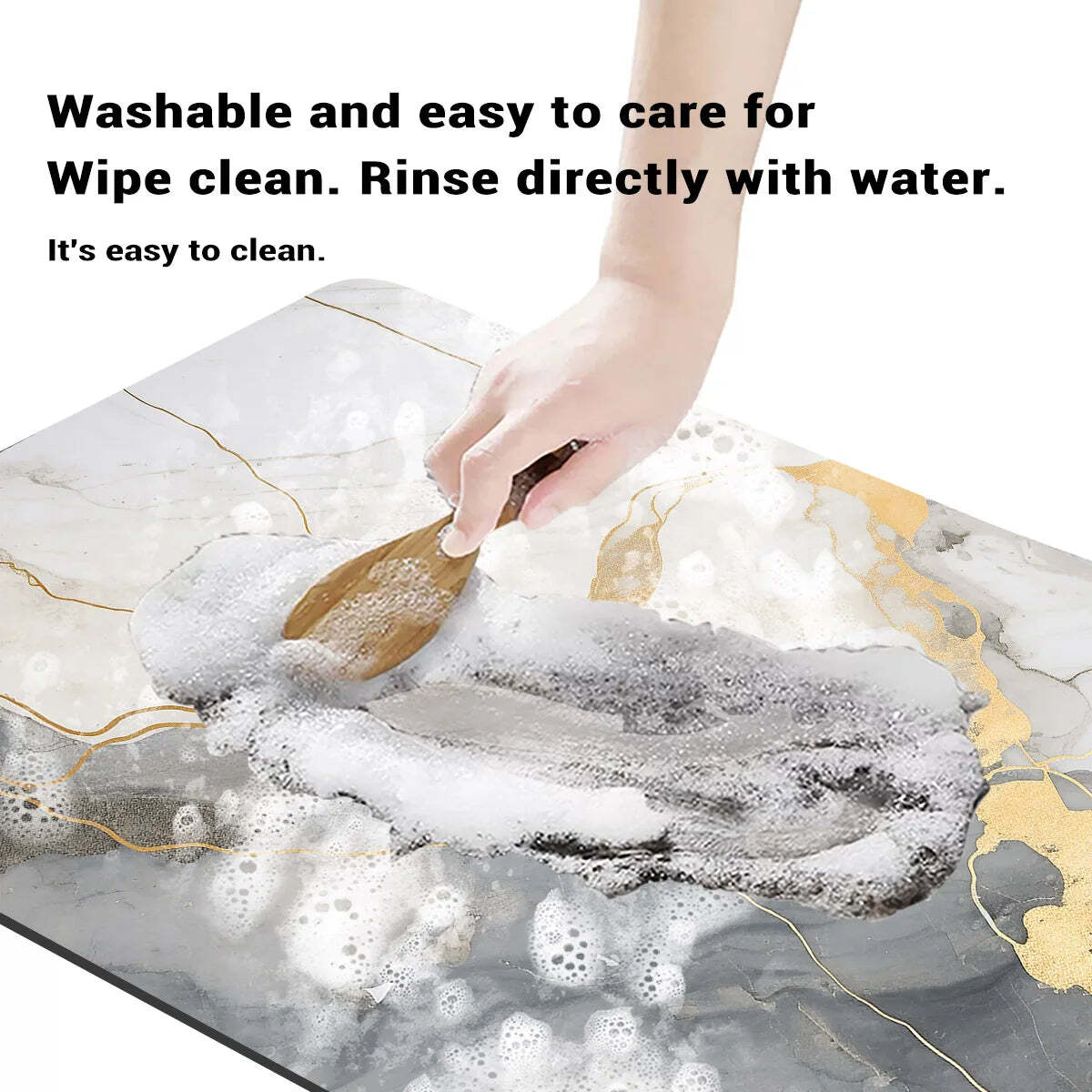 Image of Diatomite bath mat for quick drying and non-slip comfort