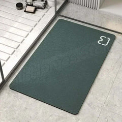 Image of Diatomite earth absorbent bath mat for quick drying and non-slip comfort