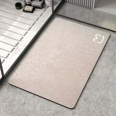 Image of Diatomite earth absorbent bath mat for quick drying and non-slip comfort