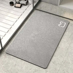 Image of Diatomite earth absorbent bath mat for quick drying and non-slip comfort