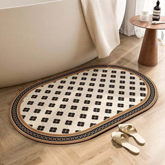 Image of Diatomite earth absorbent mat for bathroom and kitchen, non-slip and quick-drying