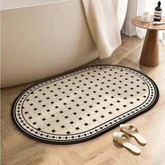 Image of Diatomite earth absorbent mat for bathroom and kitchen, non-slip and quick-drying