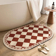 Image of Diatomite earth absorbent mat for bathroom and kitchen, non-slip and quick-drying