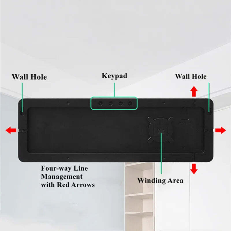 Image of Digital wall clock with temperature, date, and dual alarms - remote control and power-off memory