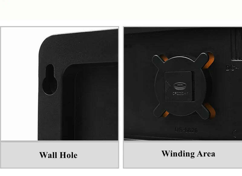 Image of Digital wall clock with temperature, date, and dual alarms - remote control and power-off memory