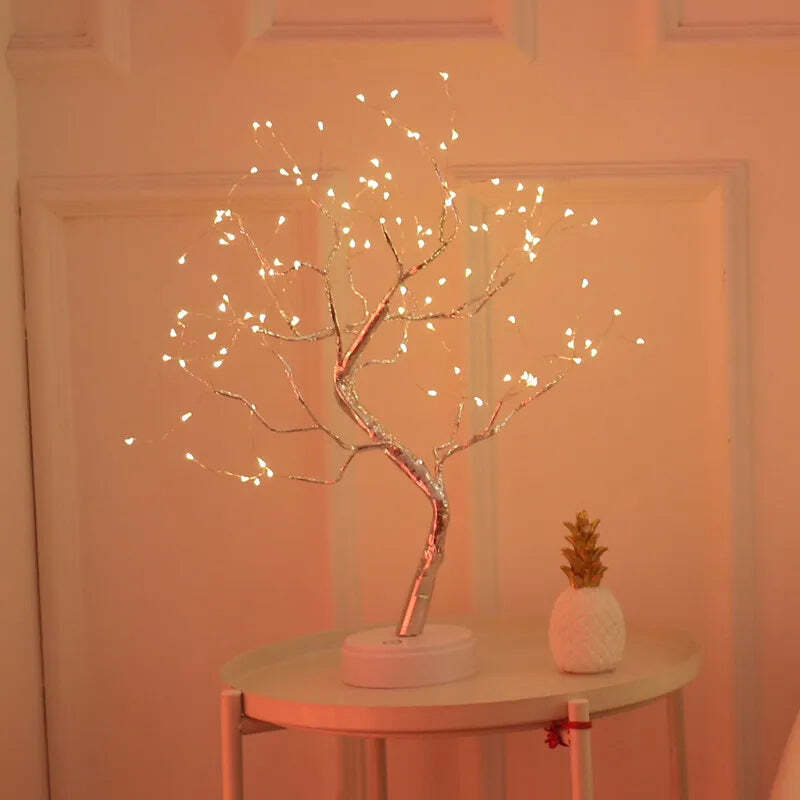 Image of Fairy tree table lamp with 108 LED lights for home and Christmas decoration