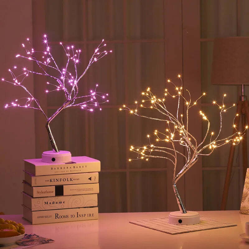 Image of Fairy tree table lamp with 108 LED lights for home and Christmas decoration