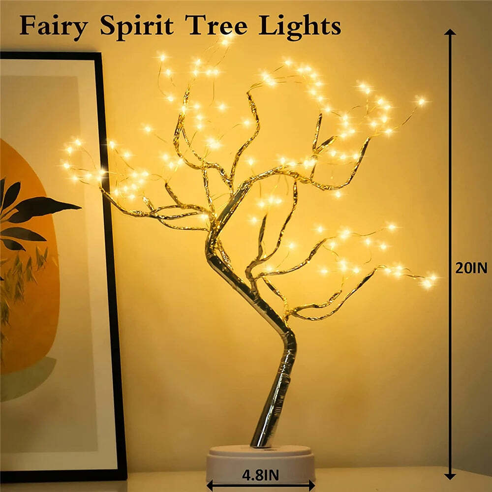 Image of Fairy tree table lamp with 108 LED lights for home and Christmas decoration