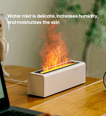 Image of Flame aroma diffuser with realistic fire night light and essential oil nebulizer