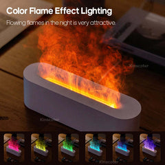 Image of Flame aroma diffuser with realistic fire night light and essential oil nebulizer