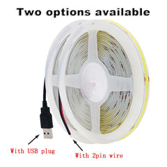 Image of Flexible 5V COB LED strip light for home decor and TV backlighting