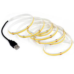 Image of Flexible 5V COB LED strip light for home decor and TV backlighting