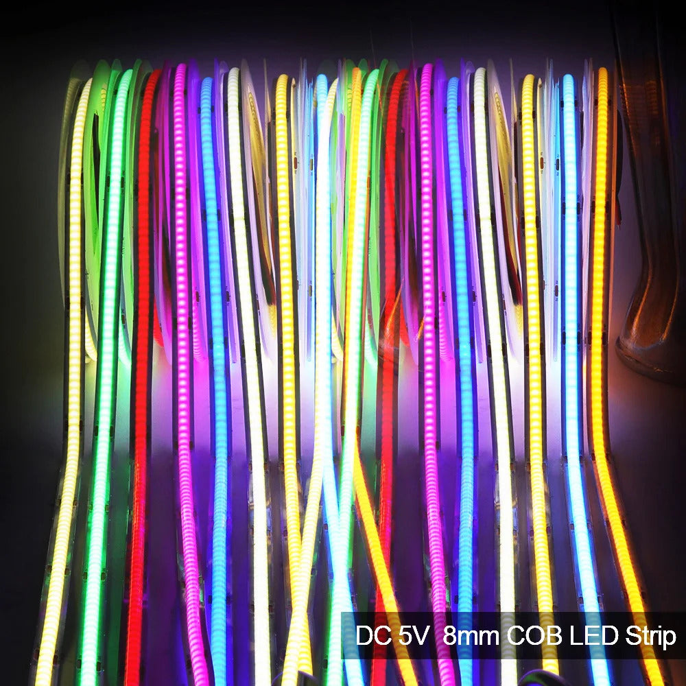 Image of Flexible 5V COB LED strip light for home decor and TV backlighting