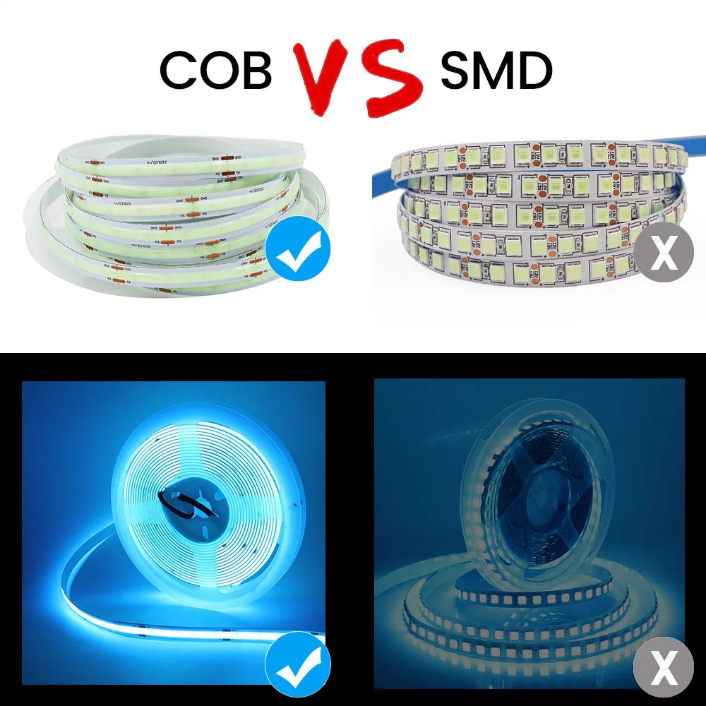 Image of Flexible 5V COB LED strip light for home decor and TV backlighting