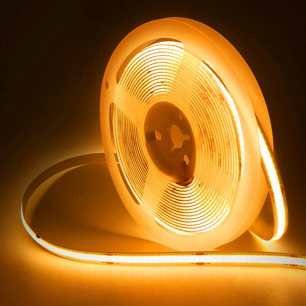 Image of Flexible 5V COB LED strip light for home decor and TV backlighting