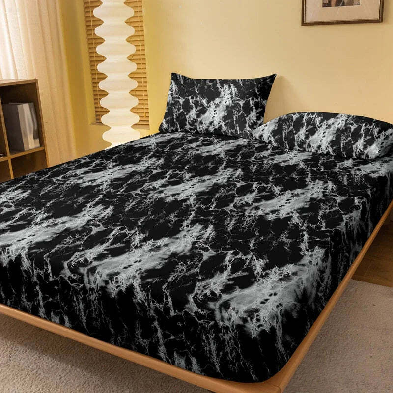 Image of Four Seasons simple fashion texture printed bedspread for home and hotel use