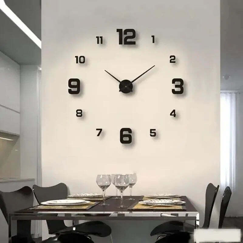 Image of Frameless DIY wall clock with antique style for home and office decoration