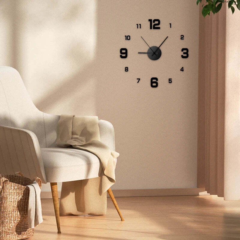 Image of Frameless DIY wall clock with antique style for home and office decoration