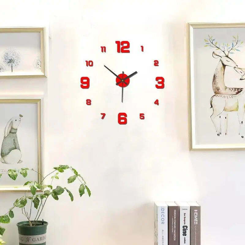 Image of Frameless DIY wall clock with antique style for home and office decoration