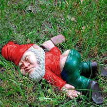 Image of Funny drunken garden gnome statue for quirky home decor