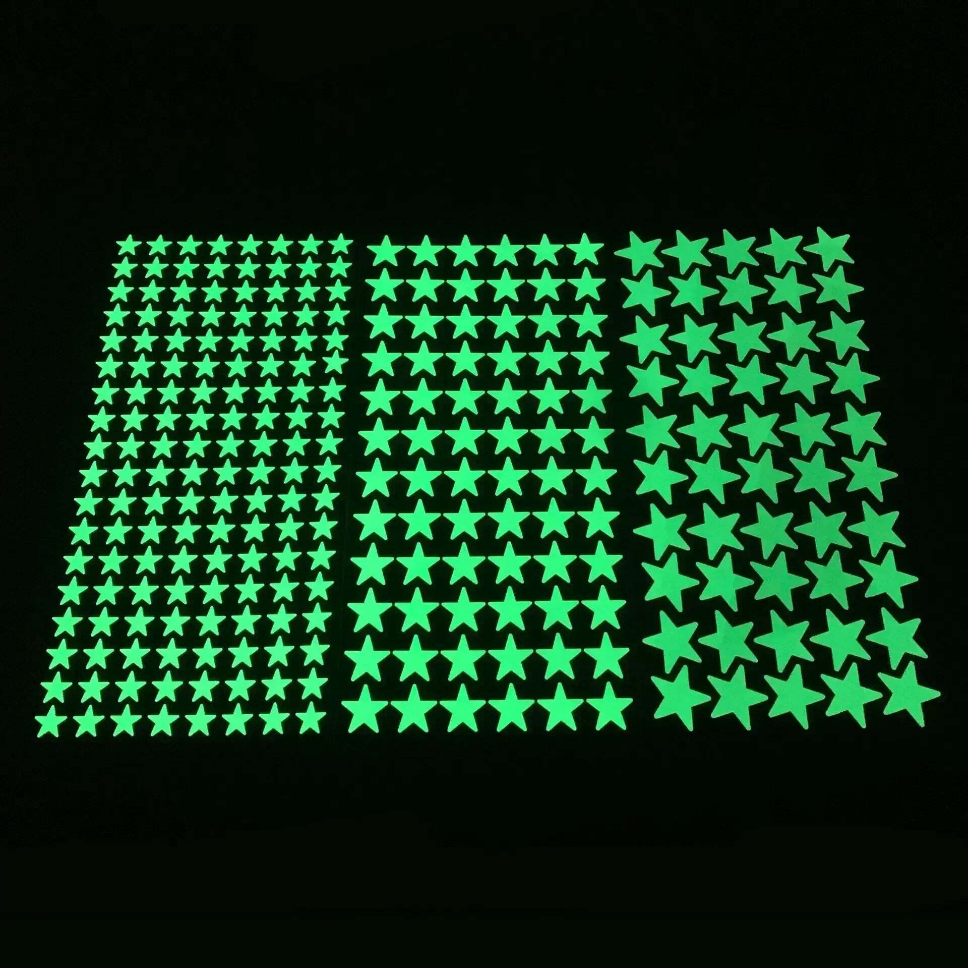 Image of Glow-in-the-dark stars and moon self-adhesive wall stickers for kids' rooms