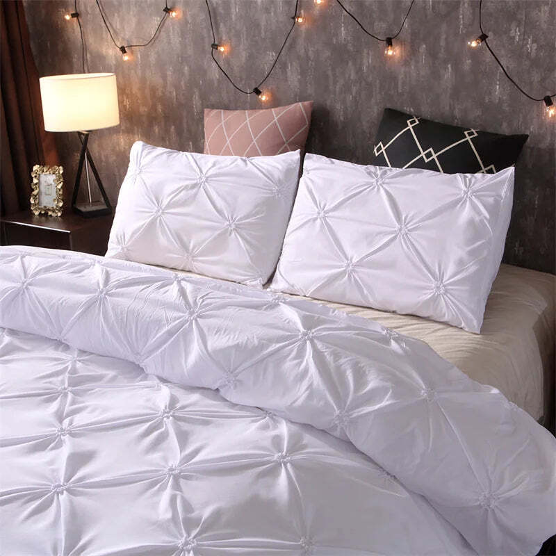 Image of Gray queen comforter set with duvet cover and pillowcases