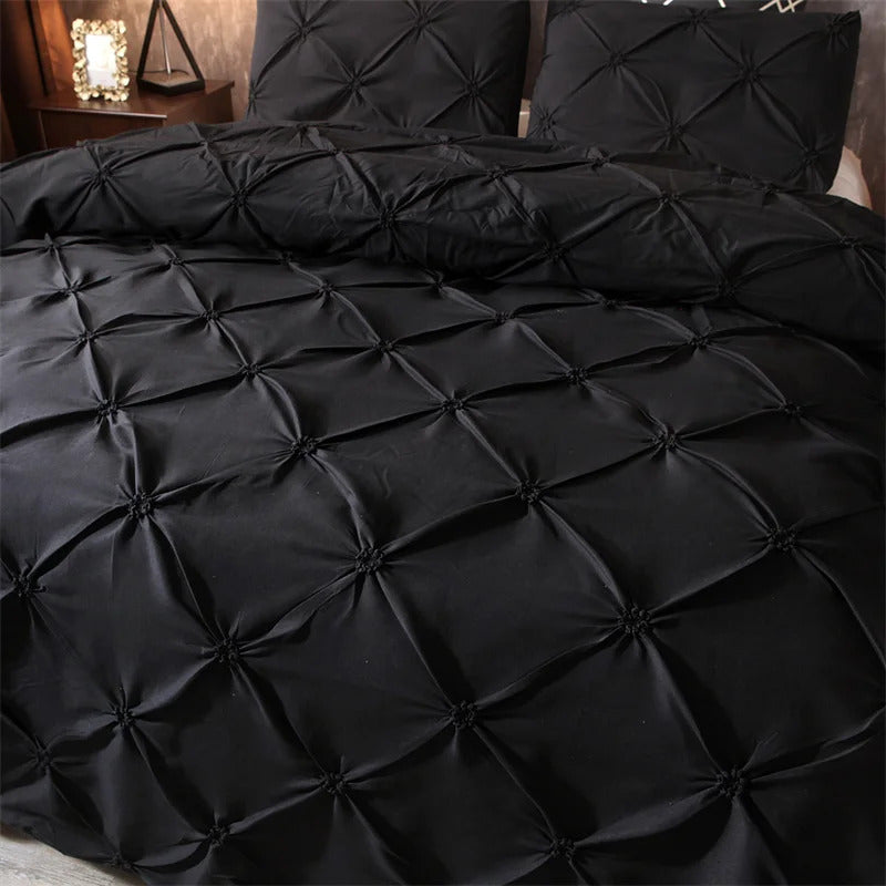 Image of Gray queen comforter set with duvet cover and pillowcases