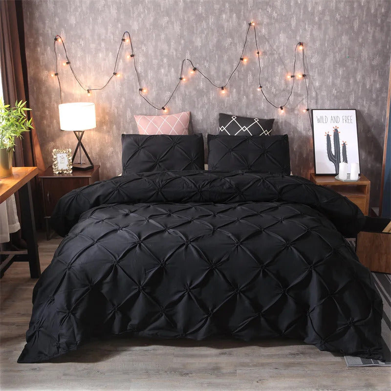 Image of Gray queen comforter set with duvet cover and pillowcases