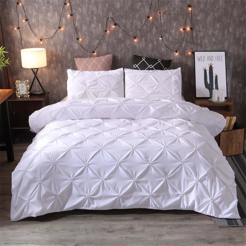 Image of Gray queen comforter set with duvet cover and pillowcases