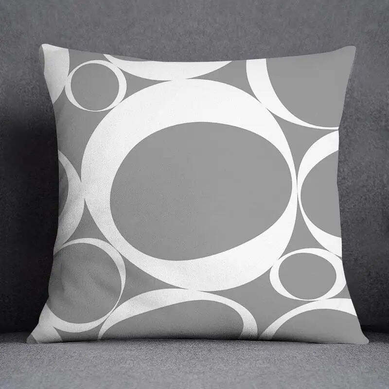 Image of Grey floral pattern decorative pillowcase for home and office decor