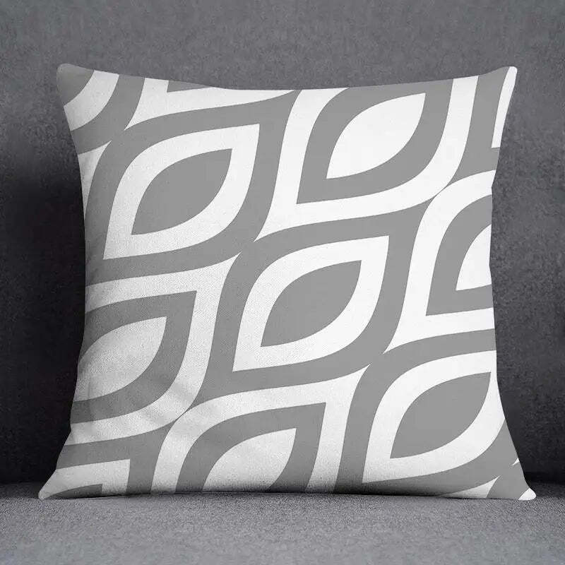 Image of Grey floral pattern decorative pillowcase for home and office decor