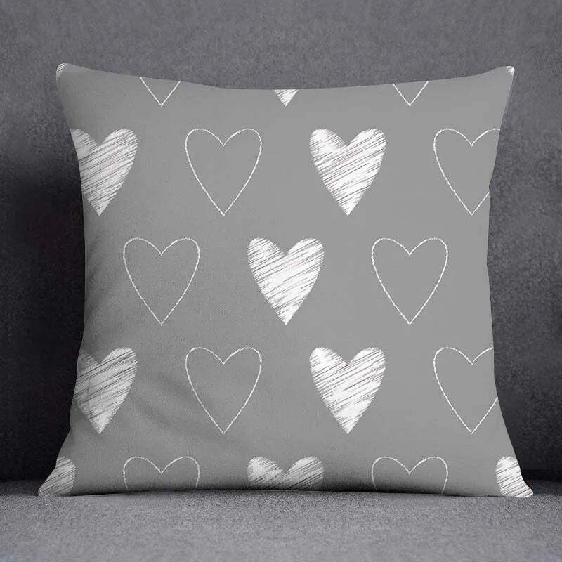 Image of Grey floral pattern decorative pillowcase for home and office decor