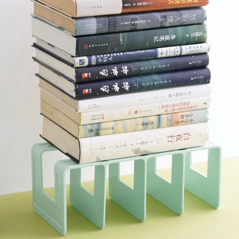 Image of Grid bookends for bookshelves and desktop storage organizer