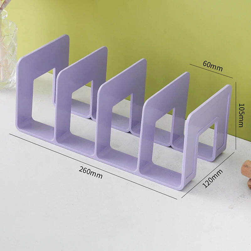 Image of Grid bookends for bookshelves and desktop storage organizer