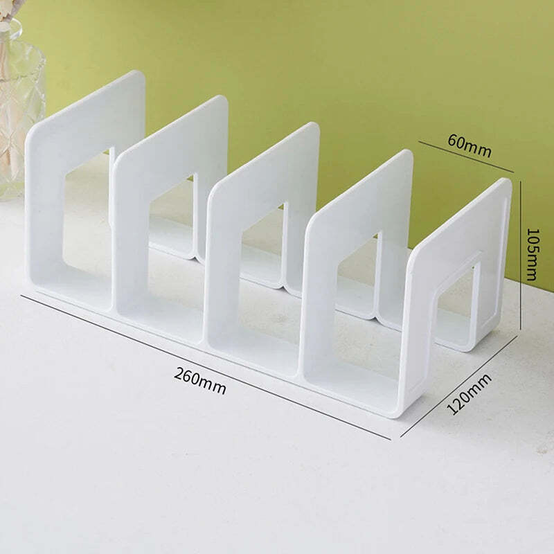 Image of Grid bookends for bookshelves and desktop storage organizer