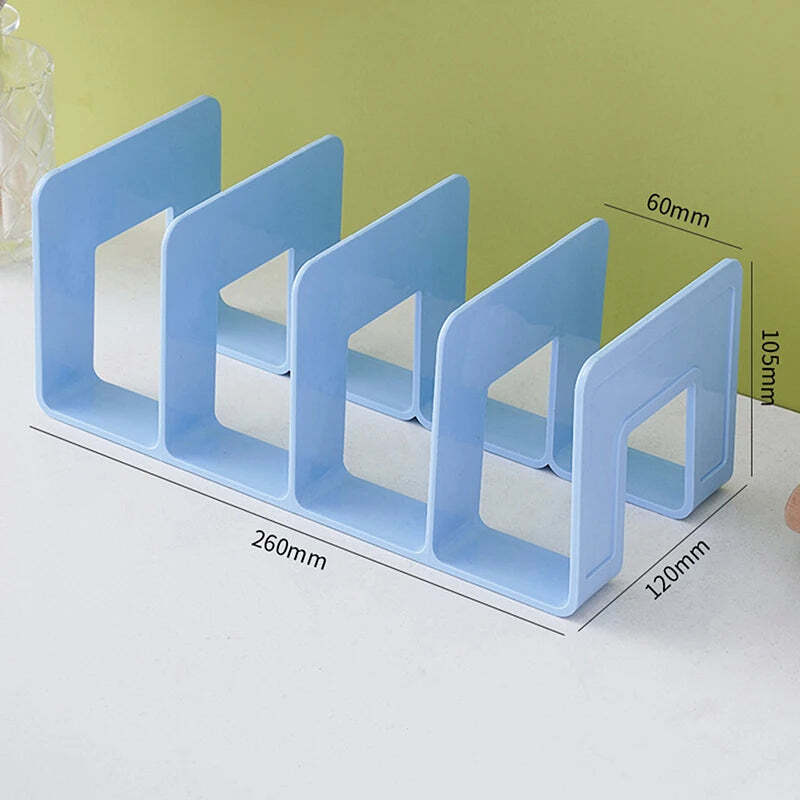 Image of Grid bookends for bookshelves and desktop storage organizer