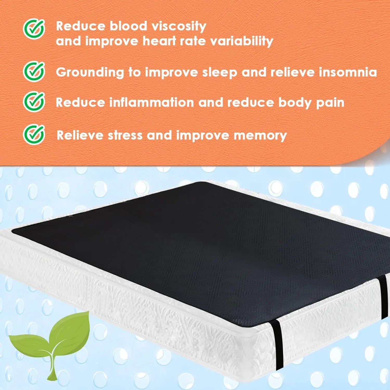 Image of Grounding leather mattress with conductive pillow case for better sleep