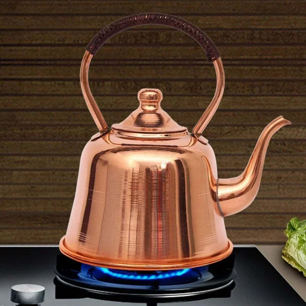 Image of Handmade pure copper teapot for induction cooker and boiling water