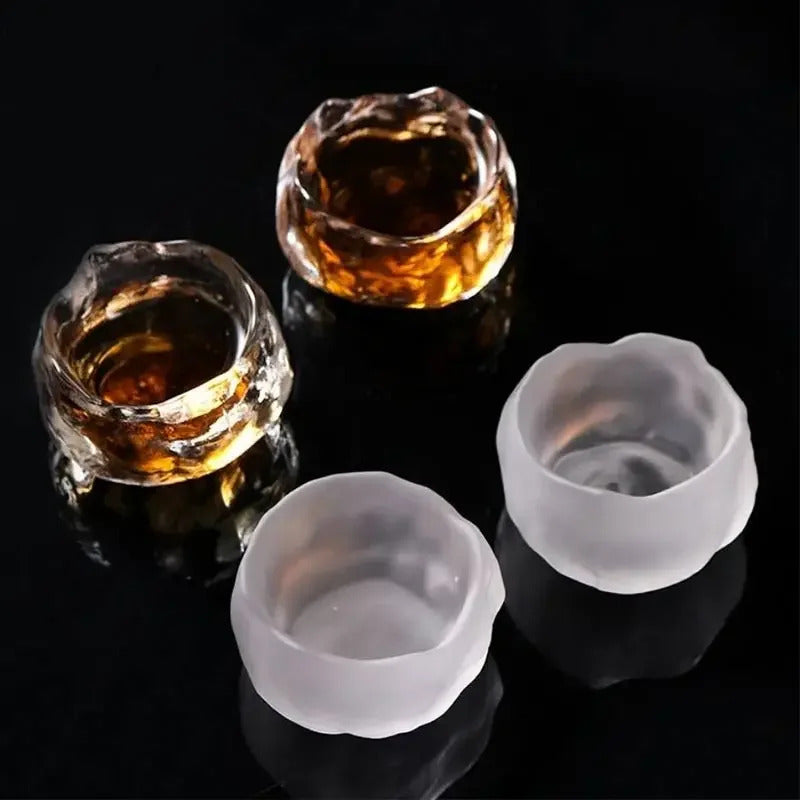 Image of Heat-resistant crystal glass tea cup set with burnt glaze for Kung Fu tea drinking