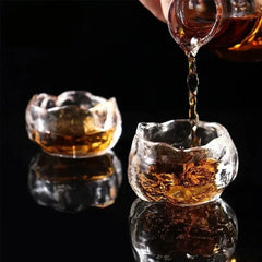 Image of Heat-resistant crystal glass tea cup set with burnt glaze for Kung Fu tea drinking