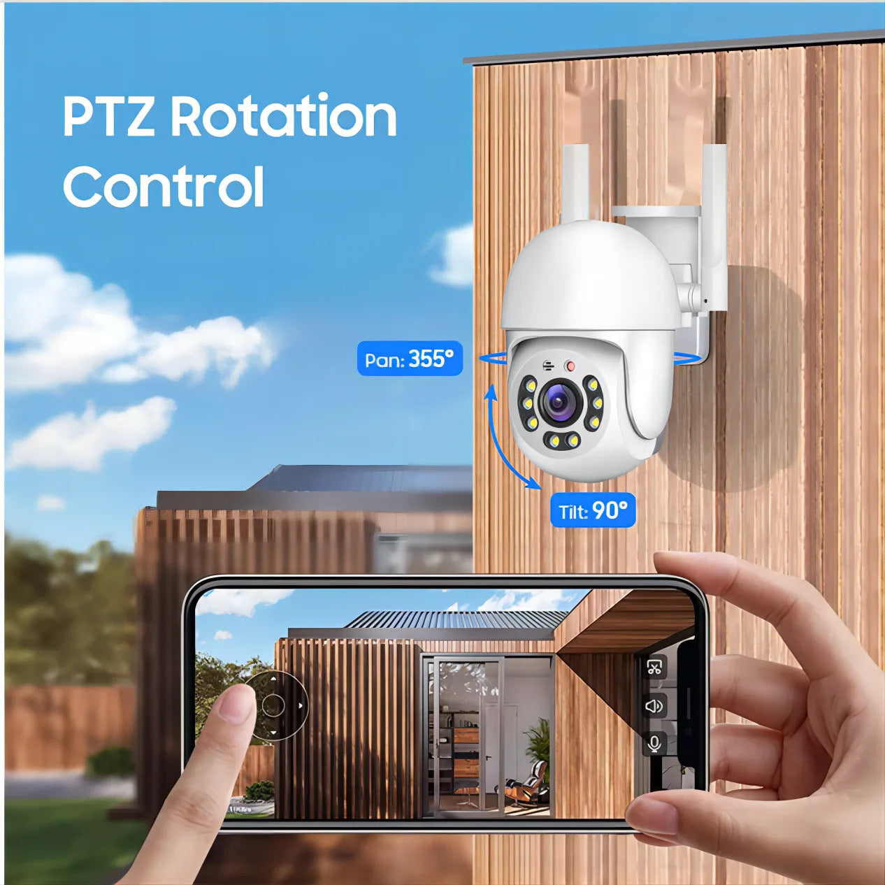 Image of HEE RAK 4MP PTZ WiFi network camera for outdoor security surveillance