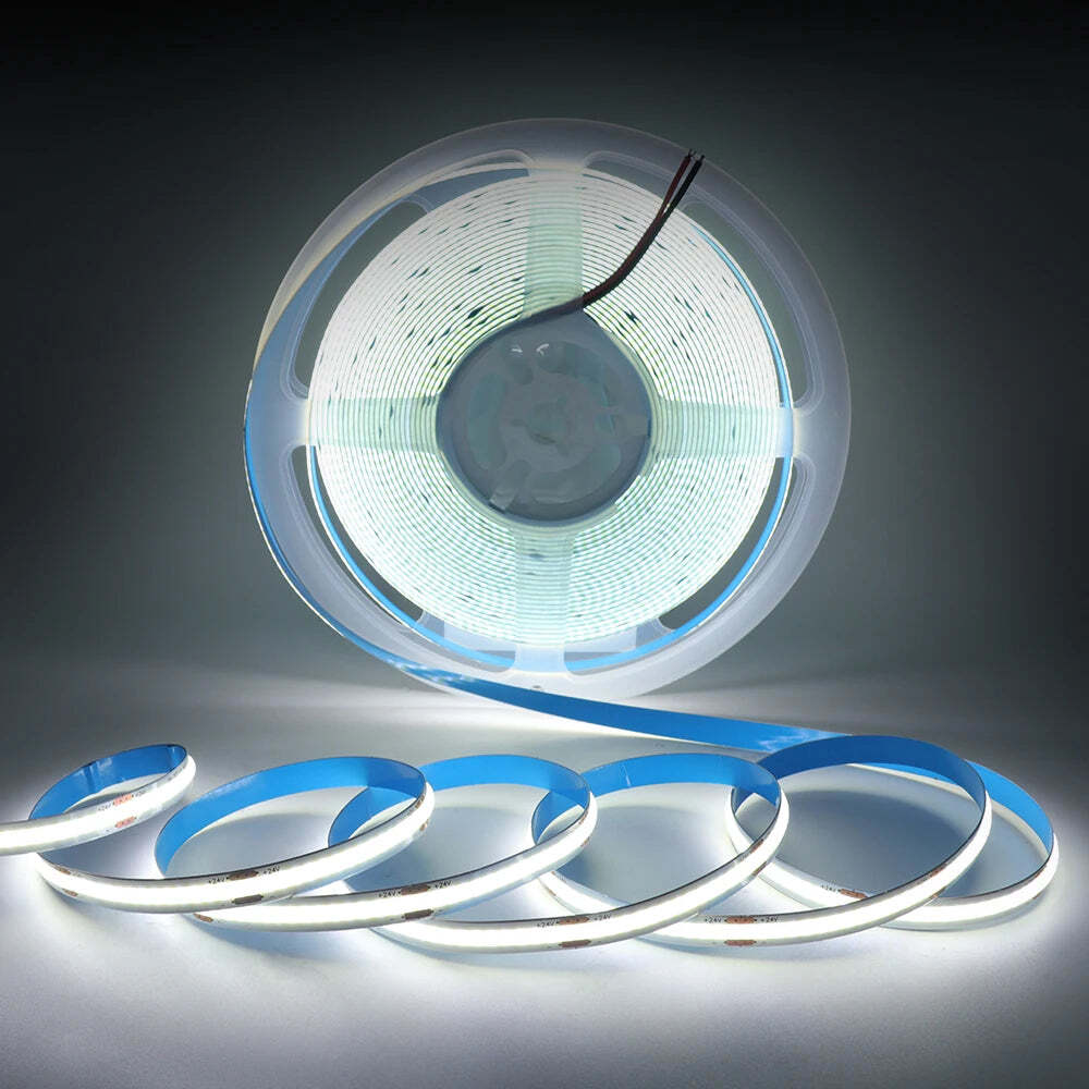 Image of High-density COB strip LED light with 320 LEDs per meter in versatile colors