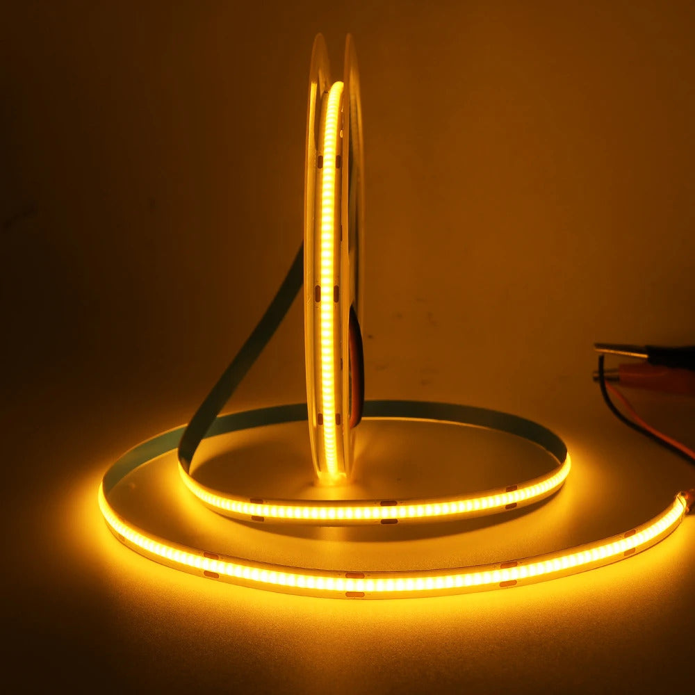 Image of High-density COB strip LED light with 320 LEDs per meter in versatile colors