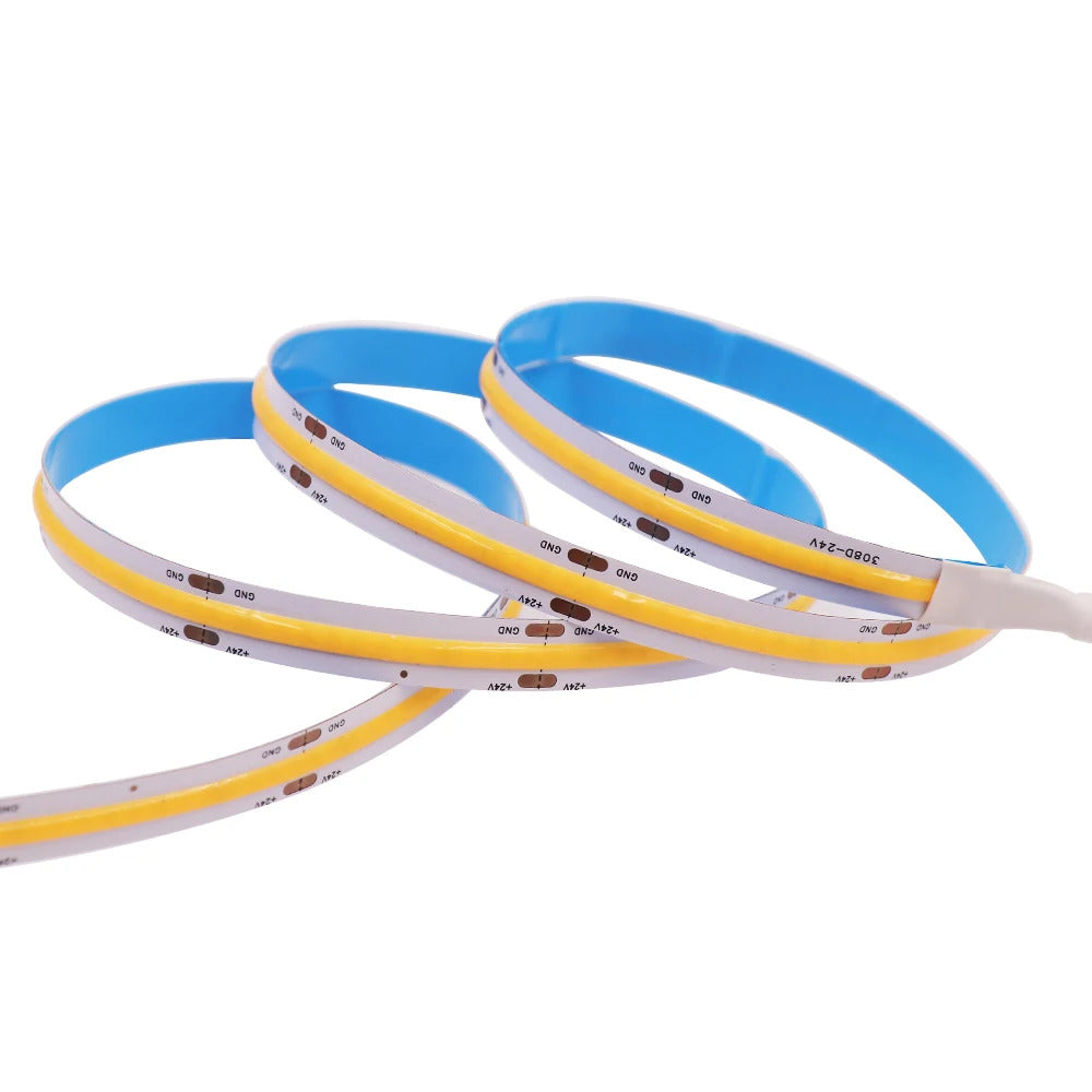 Image of High-density COB strip LED light with 320 LEDs per meter in versatile colors