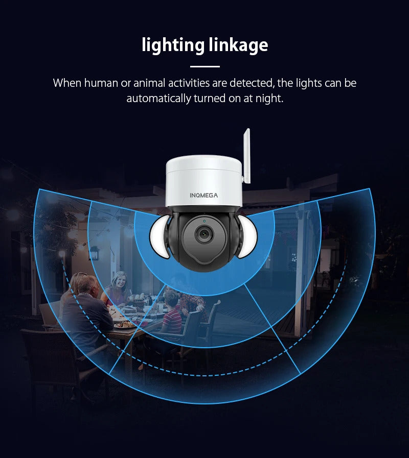 Image of Inqmega 5MP WiFi Tuya camera with night vision and motion detection for outdoor surveillance