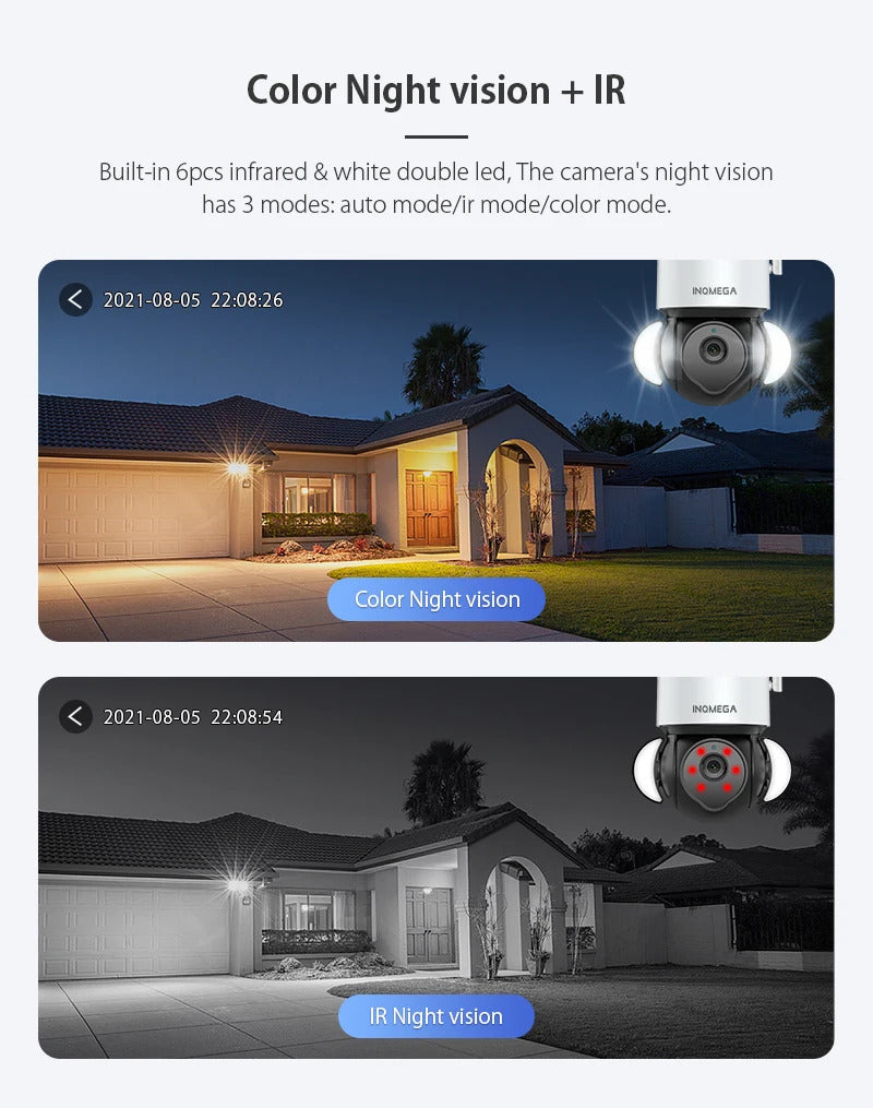 Image of Inqmega 5MP WiFi Tuya camera with night vision and motion detection for outdoor surveillance