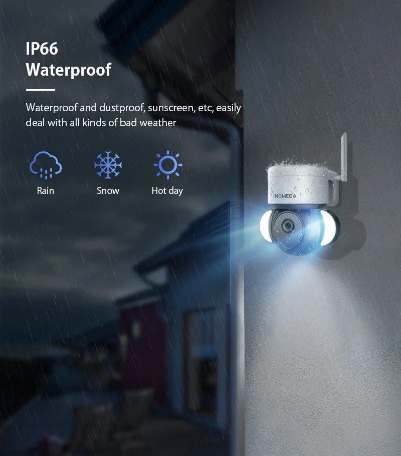 Image of Inqmega 5MP WiFi Tuya camera with night vision and motion detection for outdoor surveillance