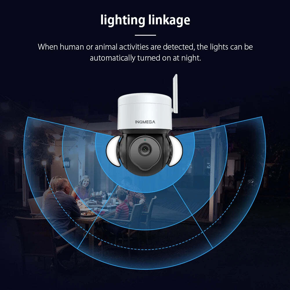 Image of Inqmega 5MP WiFi Tuya camera with night vision and motion detection for outdoor surveillance